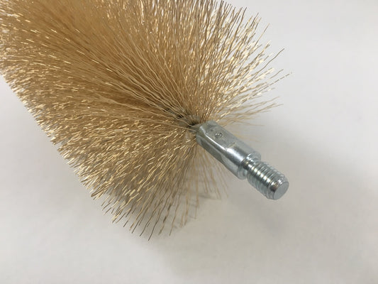 Bürstenkopf 100mm Rohrbürste Stahldraht vermessingt mit M10 Außengewinde