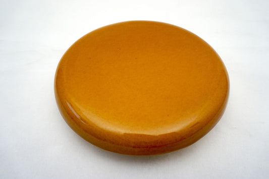 Reinigungskachel hellbraun glänzend Putzdeckel für Kachelofen rund 15 cm