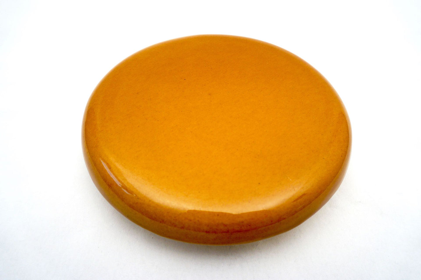 Reinigungskachel hellbraun glänzend Putzdeckel für Kachelofen rund 15 cm