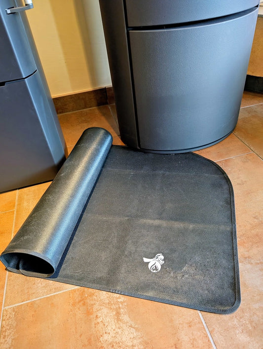 Feuerfeste dünne Matte Glasfaserteppich Schwarz 50×102 cm Funkenschutzmatte