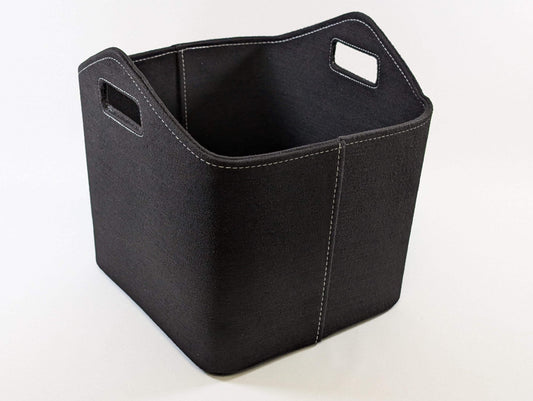 Hochwertiger Kaminholzkorb aus anthrazit-schwarzem Filz