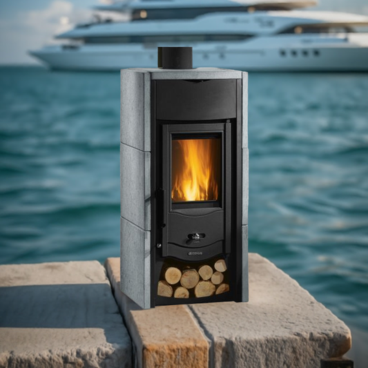 Kaminofen LaNordica Asia 6kW mit Vulcanstein