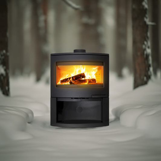 Kaminofen Barney Holzofen 9kW mit Holzfach