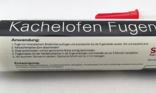 Elastische Fugenmasse in WEIß für Kamin und Kachelofen in Kartusche