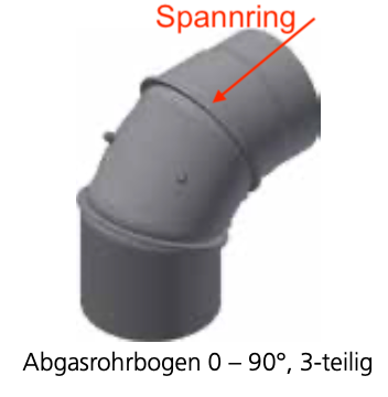Spannring für Ofenrohre unlackiert verschiedene Größen