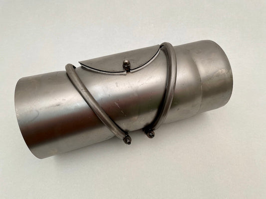 Ofenrohrbogen 0-90° verstellbar unlackierter Stahl blank mit Tür verschiedene Größen