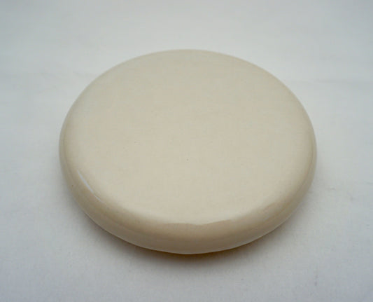 Reinigungskachel schmelzweiß glänzend Putzdeckel für Kachelofen rund 15 cm