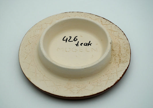 Reinigungskachel teak braun, Putzdeckel für Kachelofen, rund 15 cm