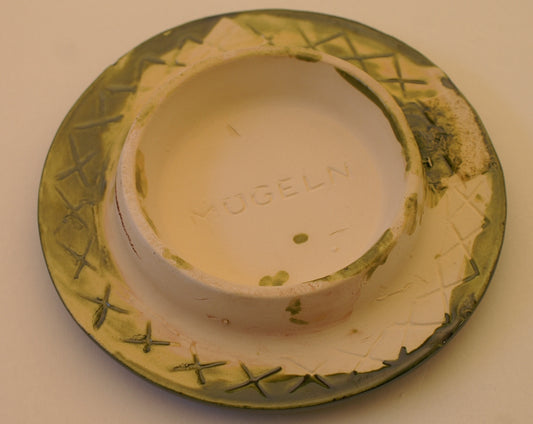 Reinigungskachel Flaschengrün Putzdeckel für Kachelofen rund 15 cm