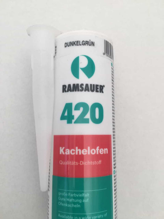 Elastische Fugenmasse Acryl in DUNKELGRÜN für Kamin und Kachelofen in Kartusche