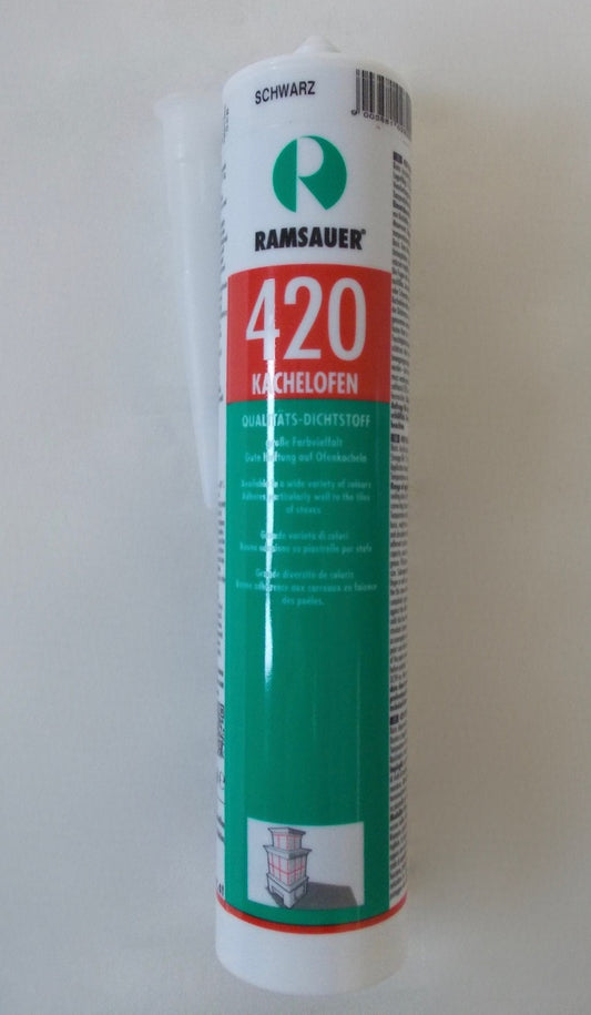 Elastische Fugenmasse Acryl in SCHWARZ für Kamin und Kachelofen in Kartusche