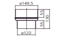 Erweiterungsstück 120 - 150 mm Erweiterung Übergang Ofenrohr lackiert