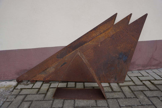 3Eckige Feuerschale per einfachem Stecksystem stahlblank