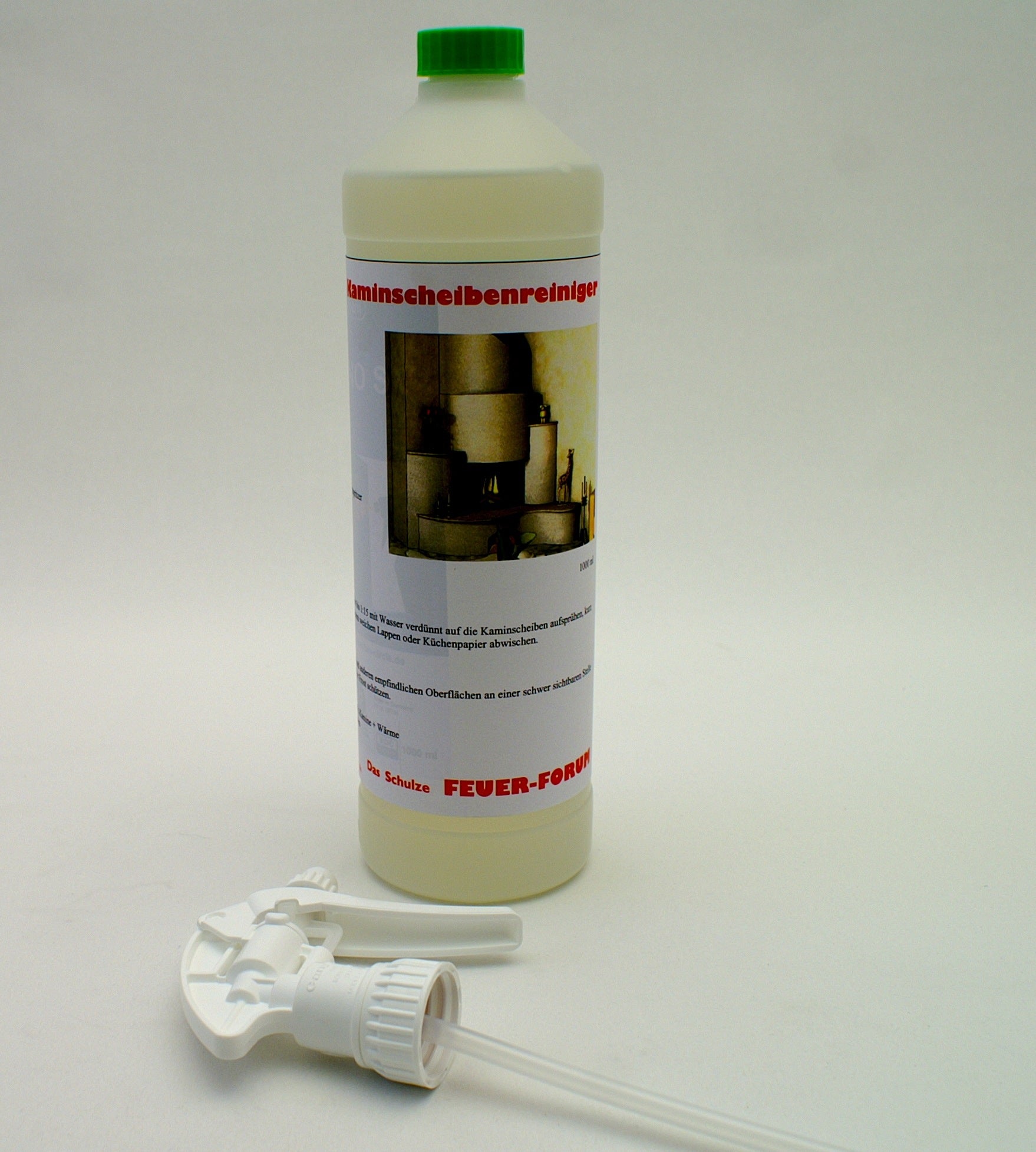 Kaminglas-Reiniger mit Sprühkopf 1000 ml – Kaminladen