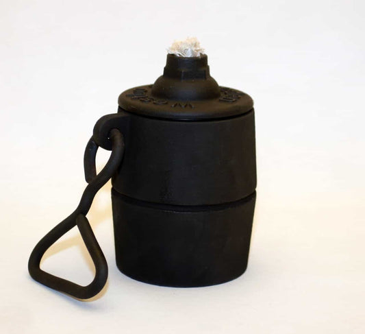 Öllampe Eisenbahnerlampe aus Guss schwarz lackiert