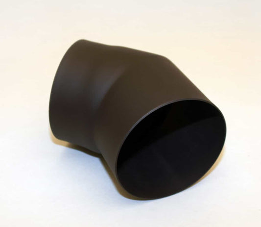 Ofenrohrbogen 45° schwarz-metallic lackiert ohne Tür verschiedene Größen