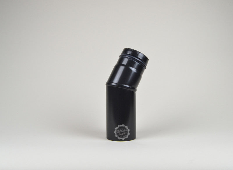 Pelletofenrohrbogen gussgrau emailliert 30 Grad ohne Tür mit Viton-Dichtung