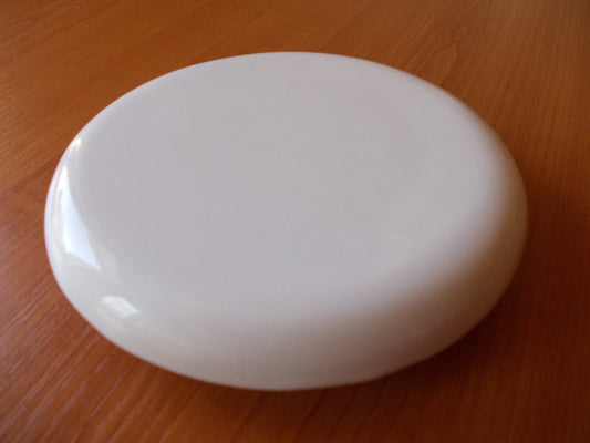 Reinigungskachel altweiss glänzend Putzdeckel für Kachelofen rund 15 cm