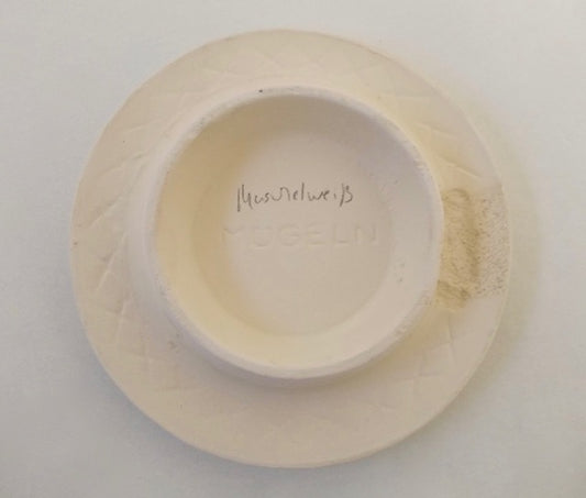 Reinigungskachel Muschelweiß, Putzdeckel für Kachelofen, rund 15 cm