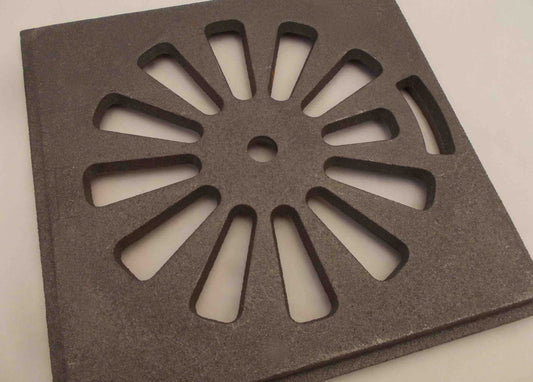 Rostboden 23x23cm für Rüttelrost rund 20,0 cm mit Knubbel (ohne Rost)