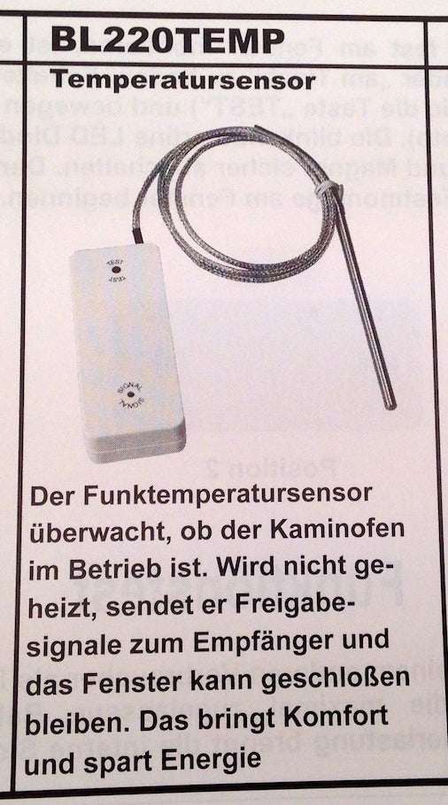 Fensterkontaktschalter Temperatursensor 40°C Zubehör DIBt geprüft