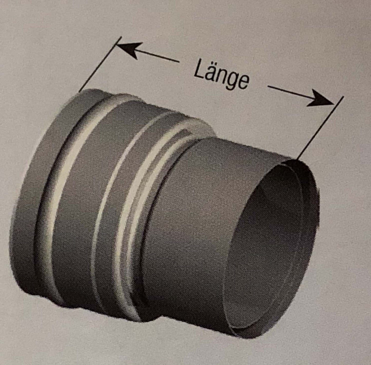Doppeltes Wandfutter NW 80 mm für Rauchrohr auf NW 130 Muffenseite Edelstahl