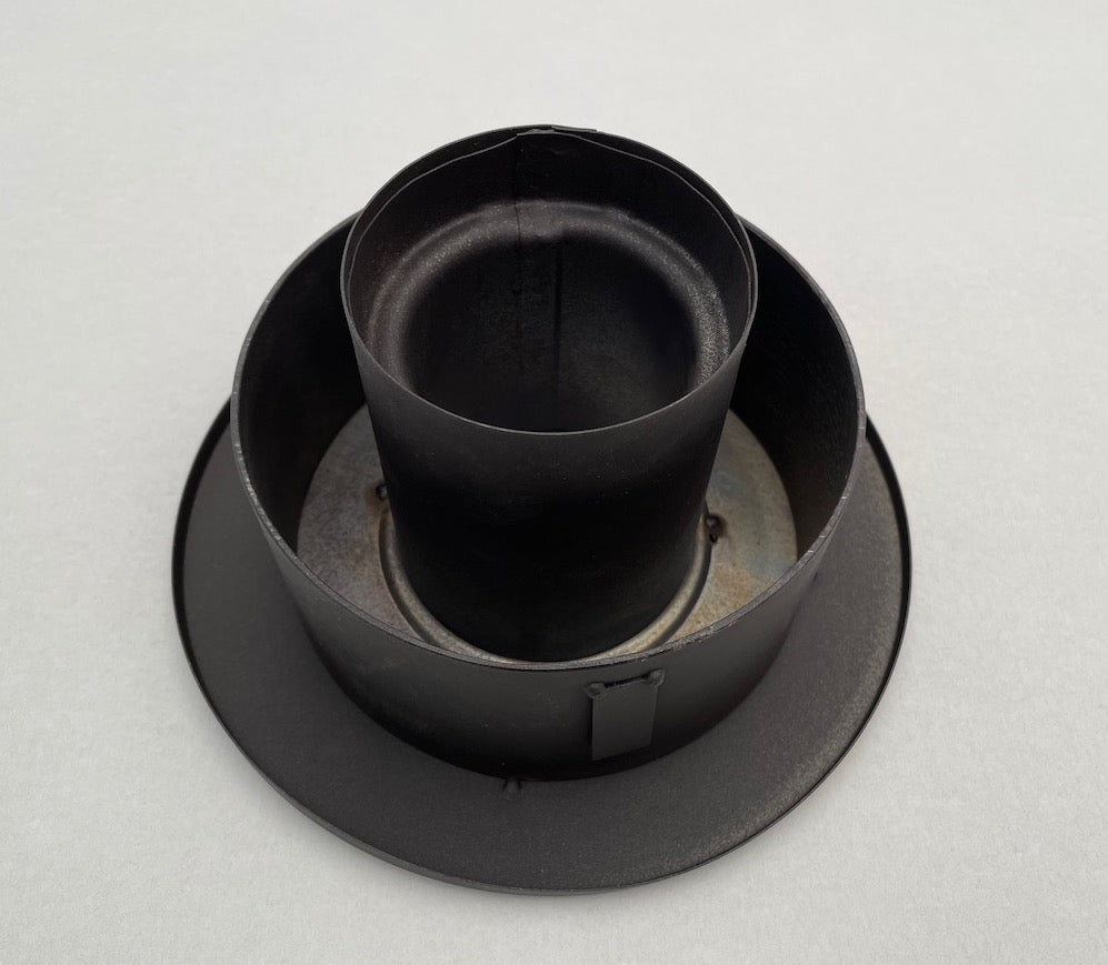 Wandfutter Erweiterung mit Rosette schwarz-metallic lackierter Stahl