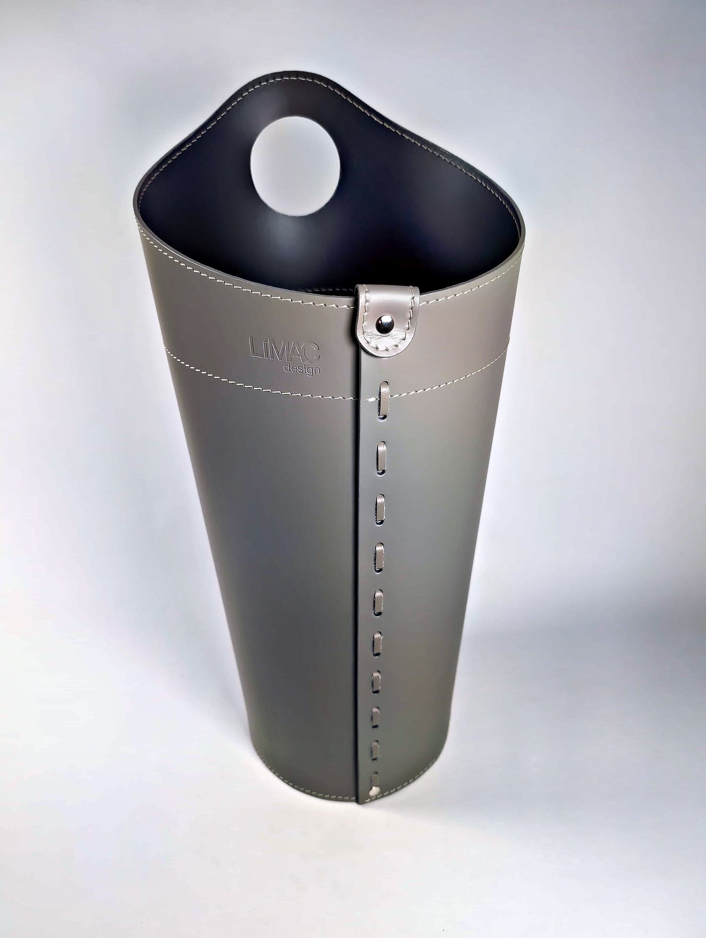 Exquisites Kaminbesteck italienisches Leder Grau (turtle)