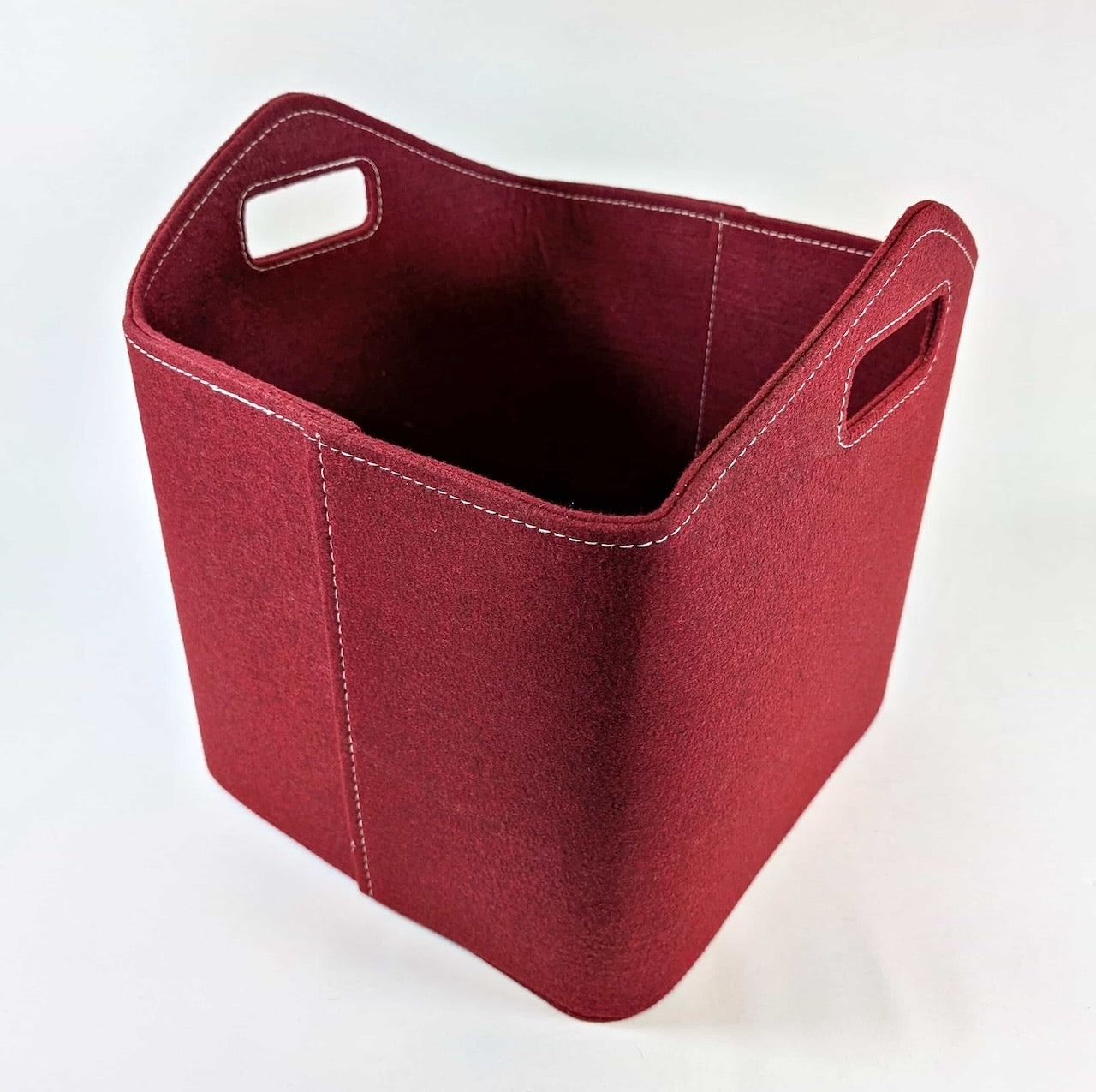 Red Hamper Cestino Per Legna In Vimini Con Rivestimento In Iuta - 33x33x26 Cm