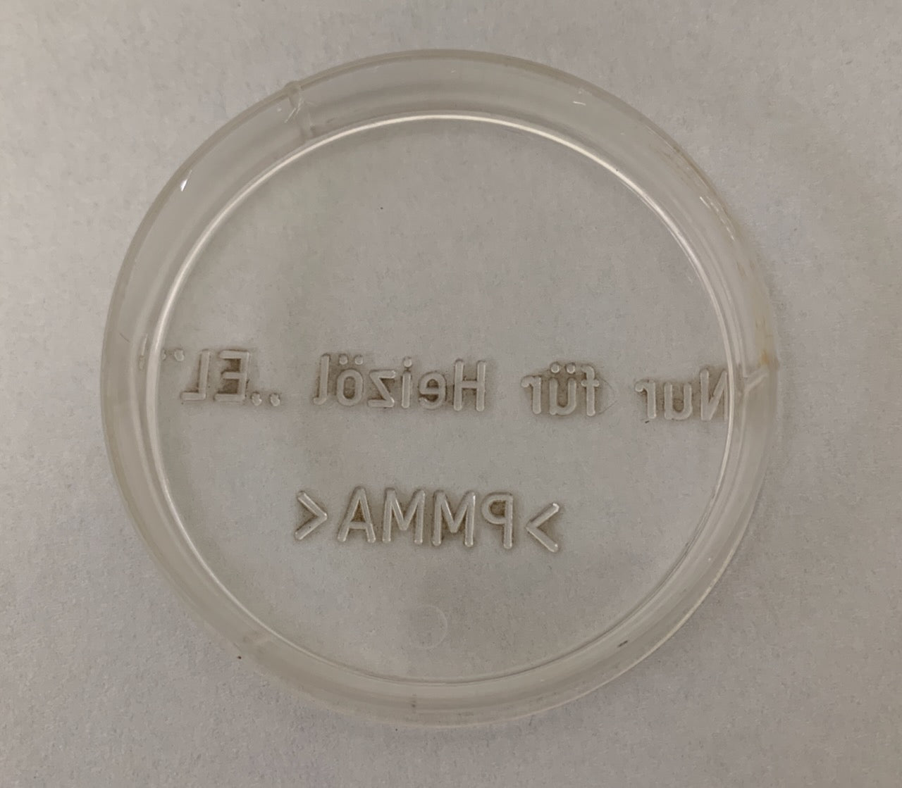 Verschlussdeckel 8cm Öltank transparent im Ölofen GEBRAUCHT
