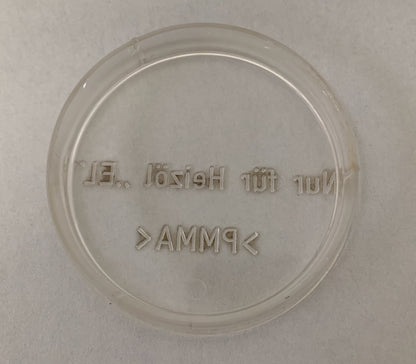 Verschlussdeckel 8cm Öltank transparent im Ölofen GEBRAUCHT