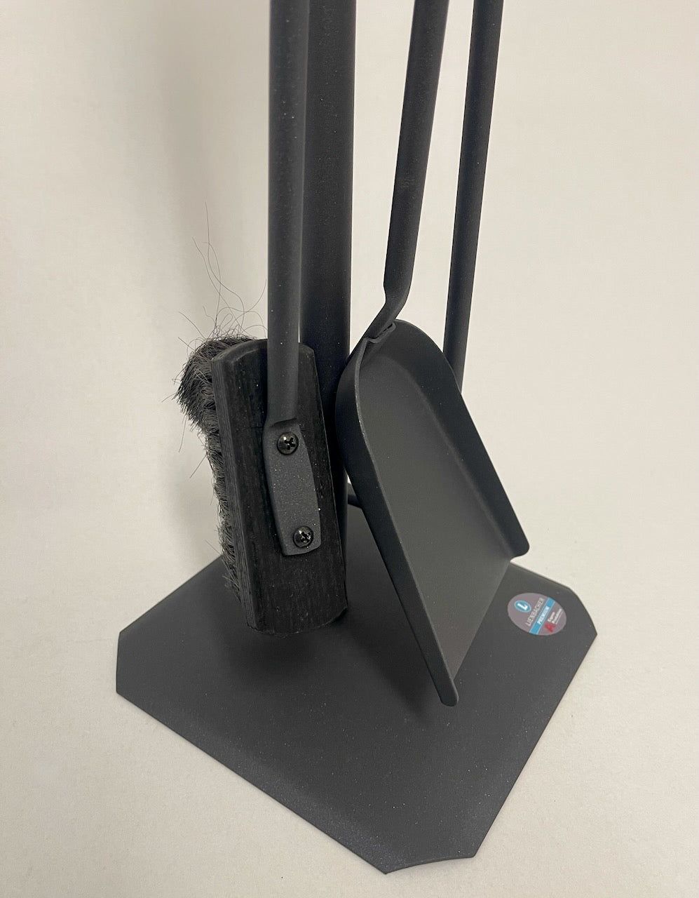 Kaminbesteck 3-teilig in Anthrazit mit Edelstahlgriffen