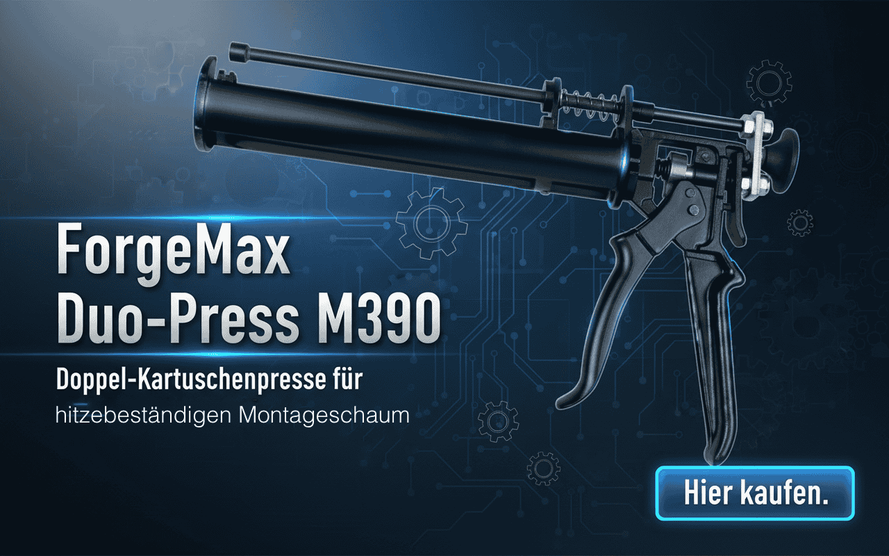 ForgeMax Duo-Press M390 – Doppel-Kartuschenpresse für hitzebeständigen Montageschaum