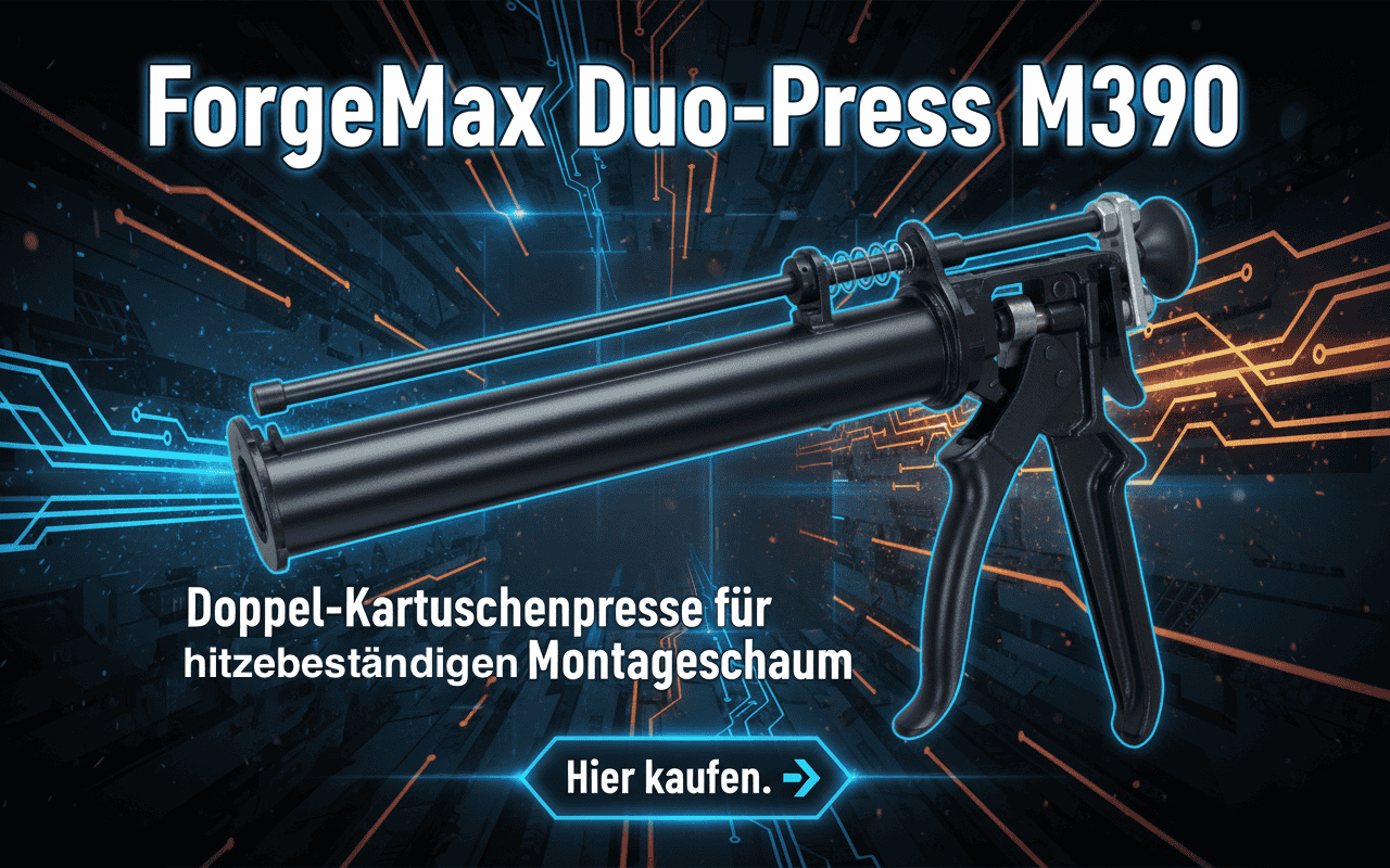 ForgeMax Duo-Press M390 – Doppel-Kartuschenpresse für hitzebeständigen Montageschaum