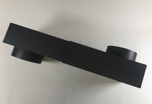 Kastenknie DN 130 Auszug 335-470 mm Flachknie verstellbar schwarz