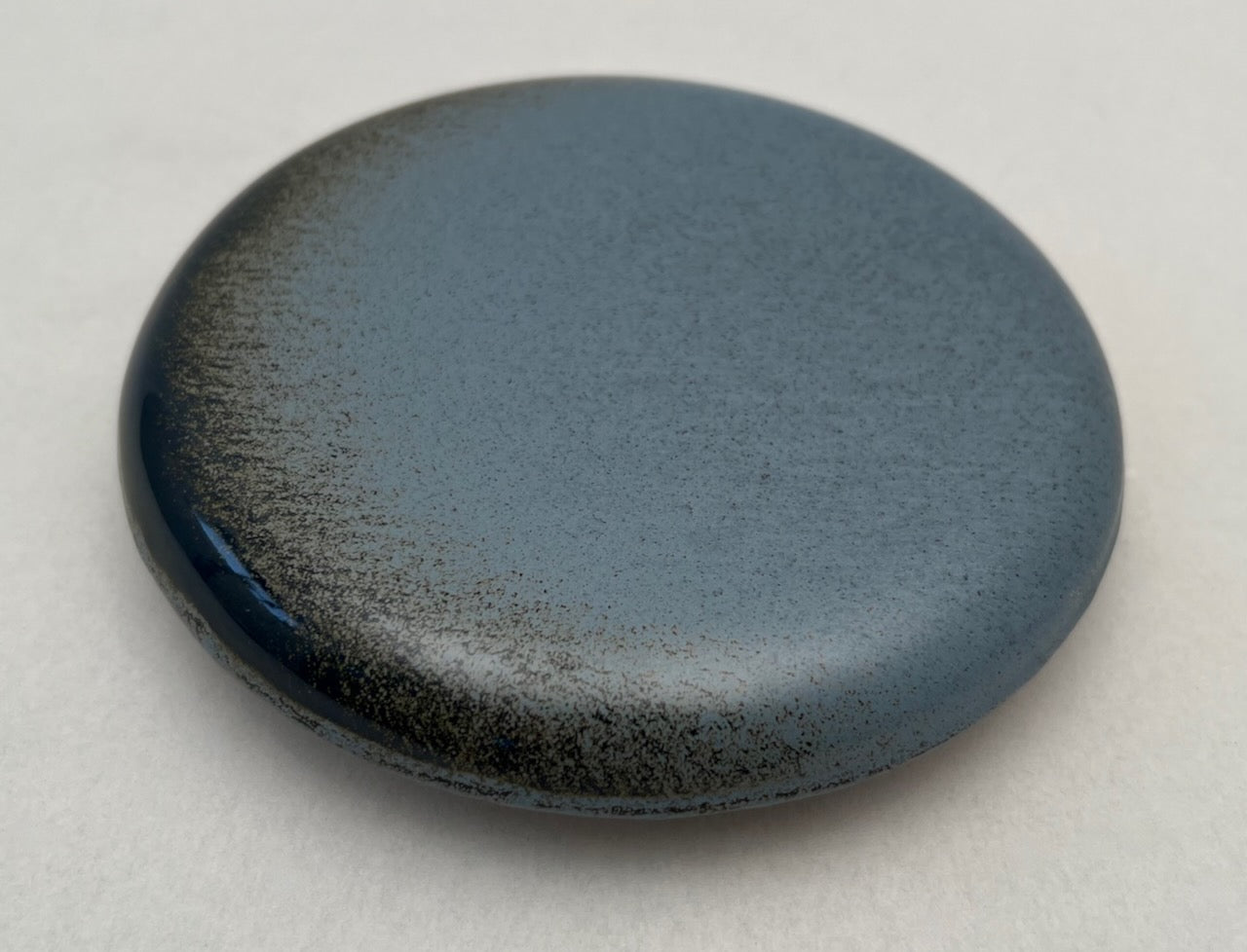 Reinigungskachel rustikblau Putzdeckel für Kachelofen rund 15 cm