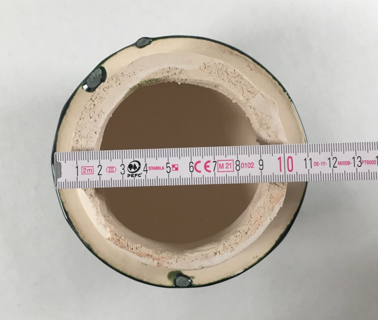 Putzdeckel Nockenkachel-Design lindgrün rund 13 cm