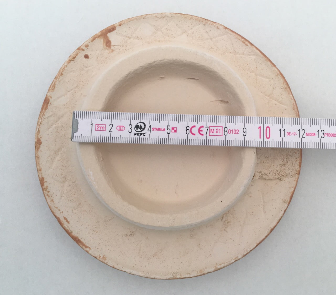 Reinigungskachel Mocca braun, Putzdeckel für Kachelofen, rund 15 cm