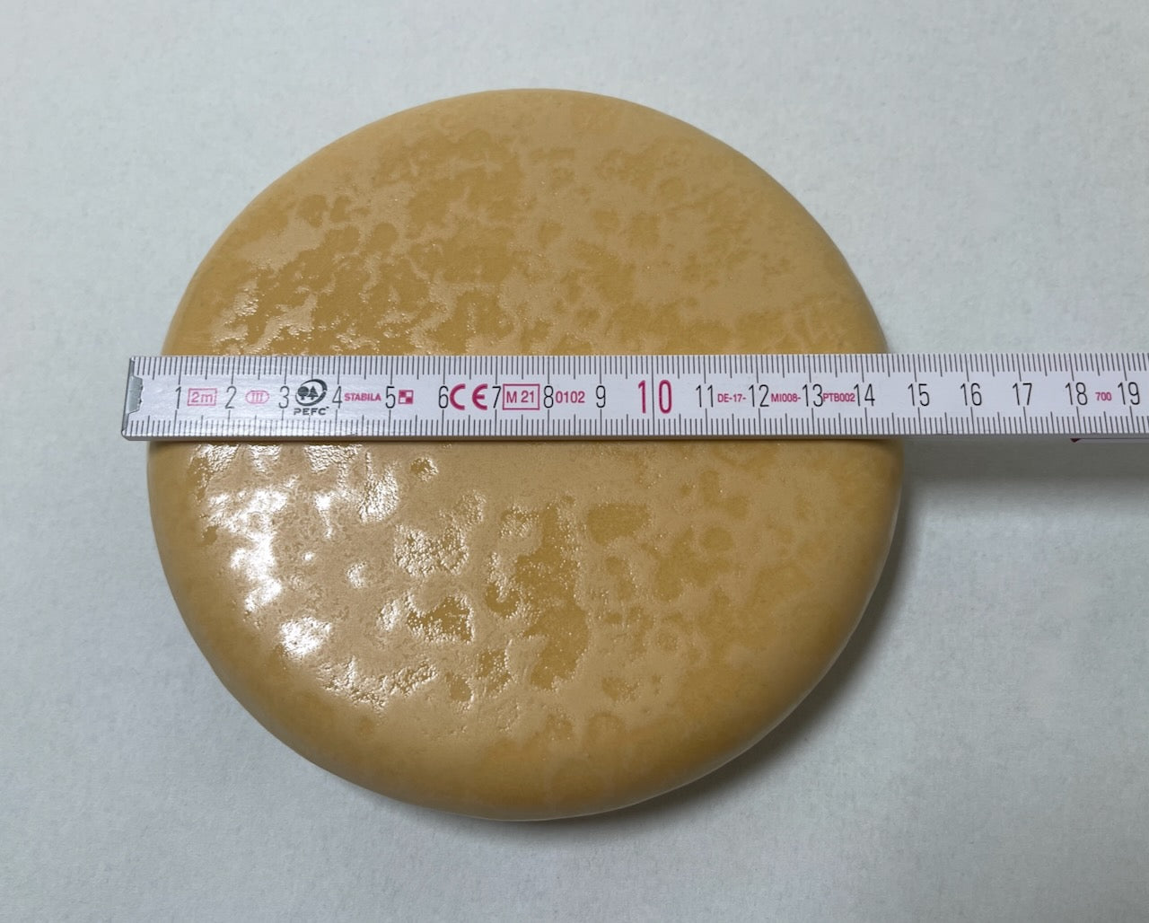 Reinigungskachel Zitrus Gelb Putzdeckel für Kachelofen rund 15 cm