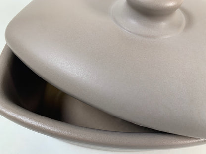 Handgefertigte Bratapfel Backform aus Keramik GRAU