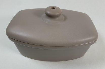Handgefertigte Bratapfel Backform aus Keramik GRAU