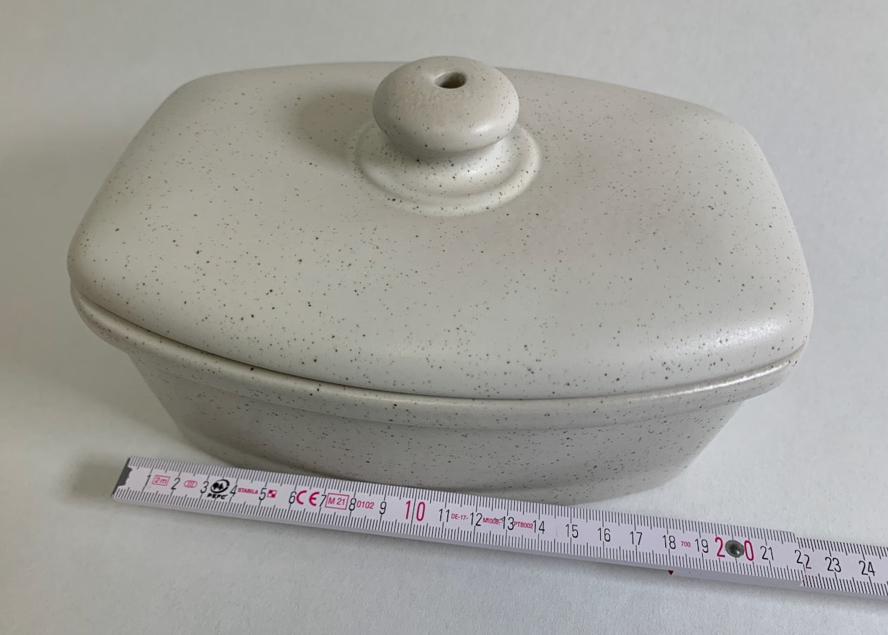 Handgefertigte Bratapfel Backform aus Keramik SAHARA Beige