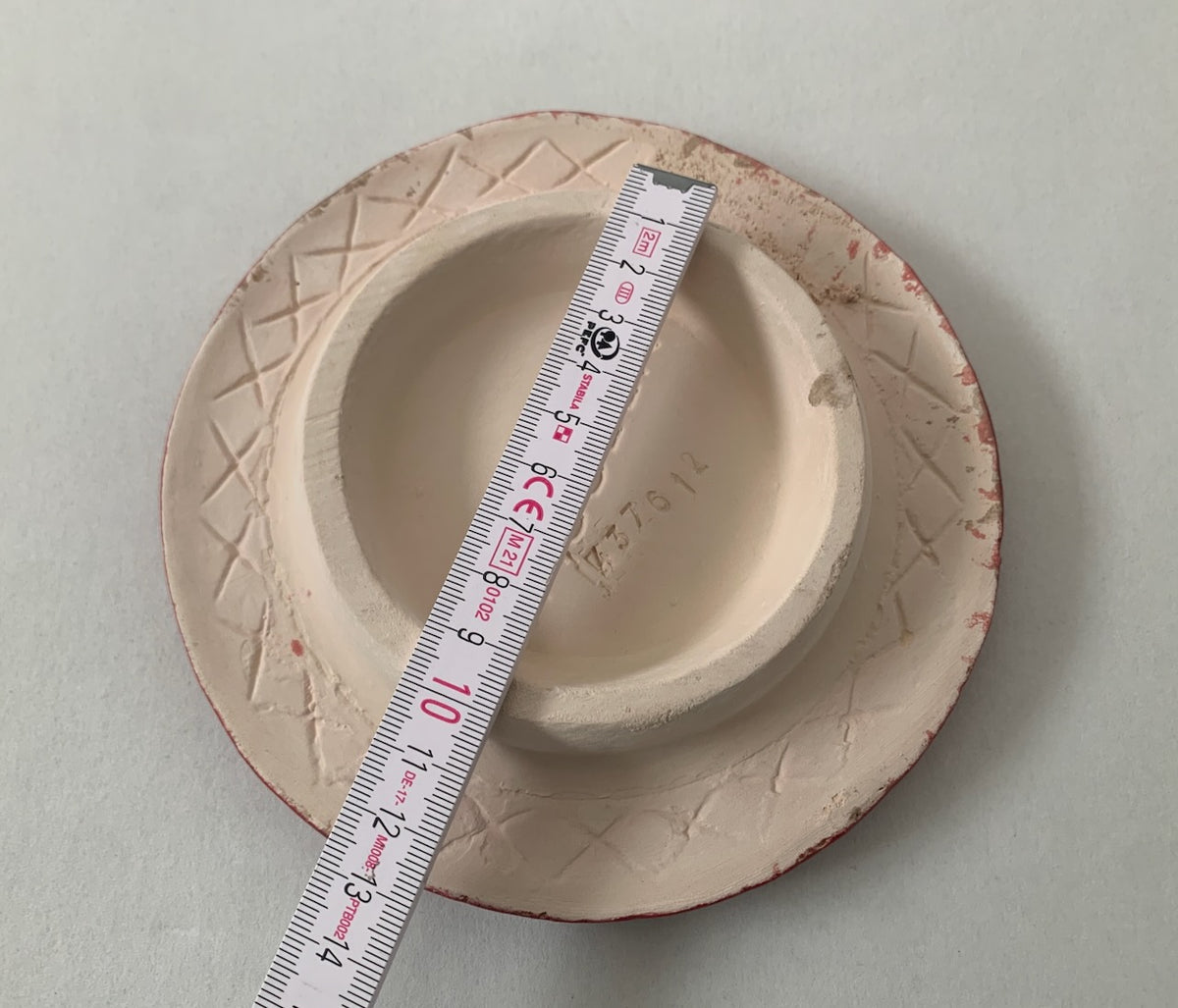 Reinigungskachel Glutrot Putzdeckel für Kachelofen rund 15 cm