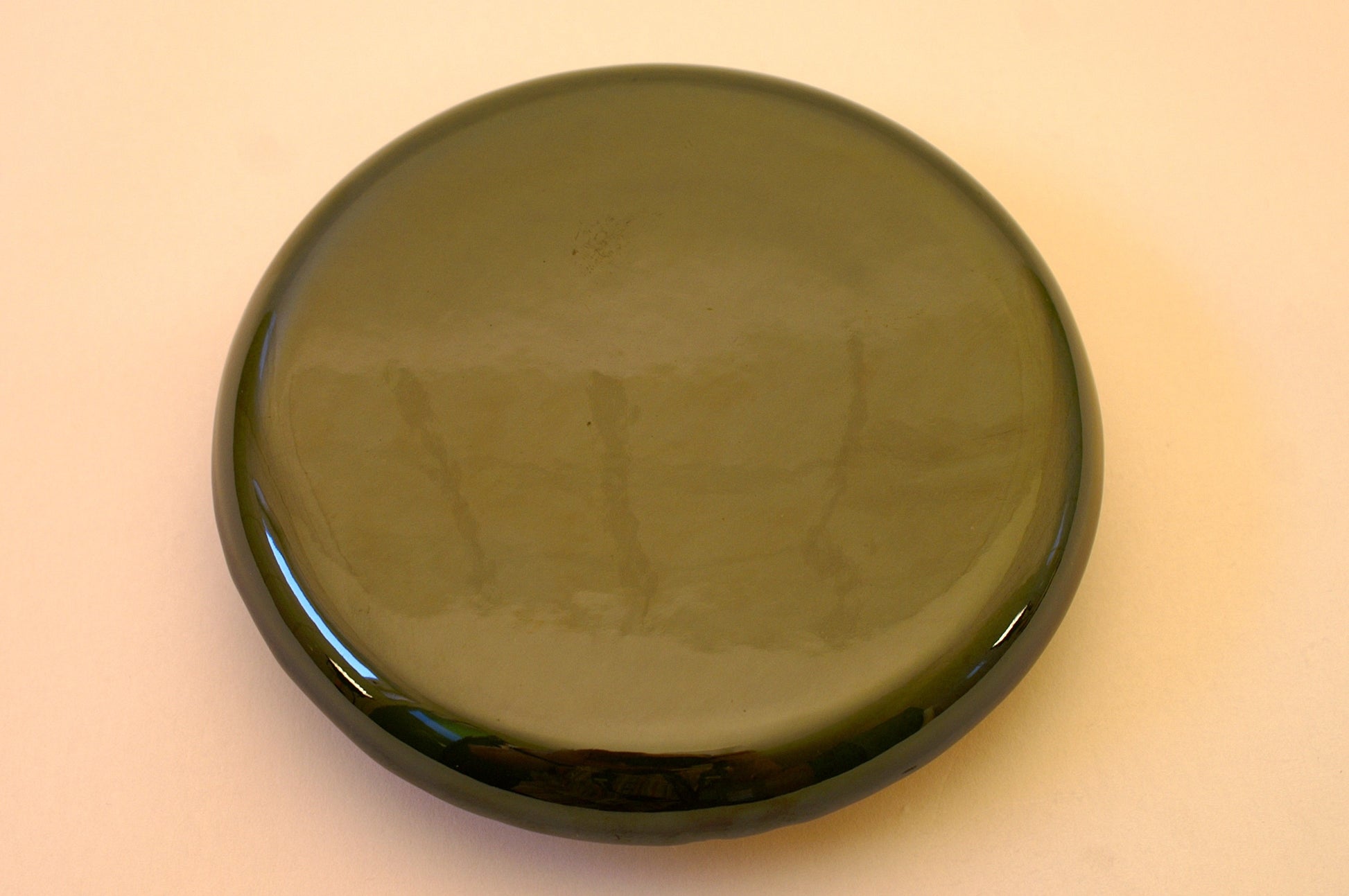 Reinigungskachel Flaschengrün Putzdeckel für Kachelofen rund 15 cm
