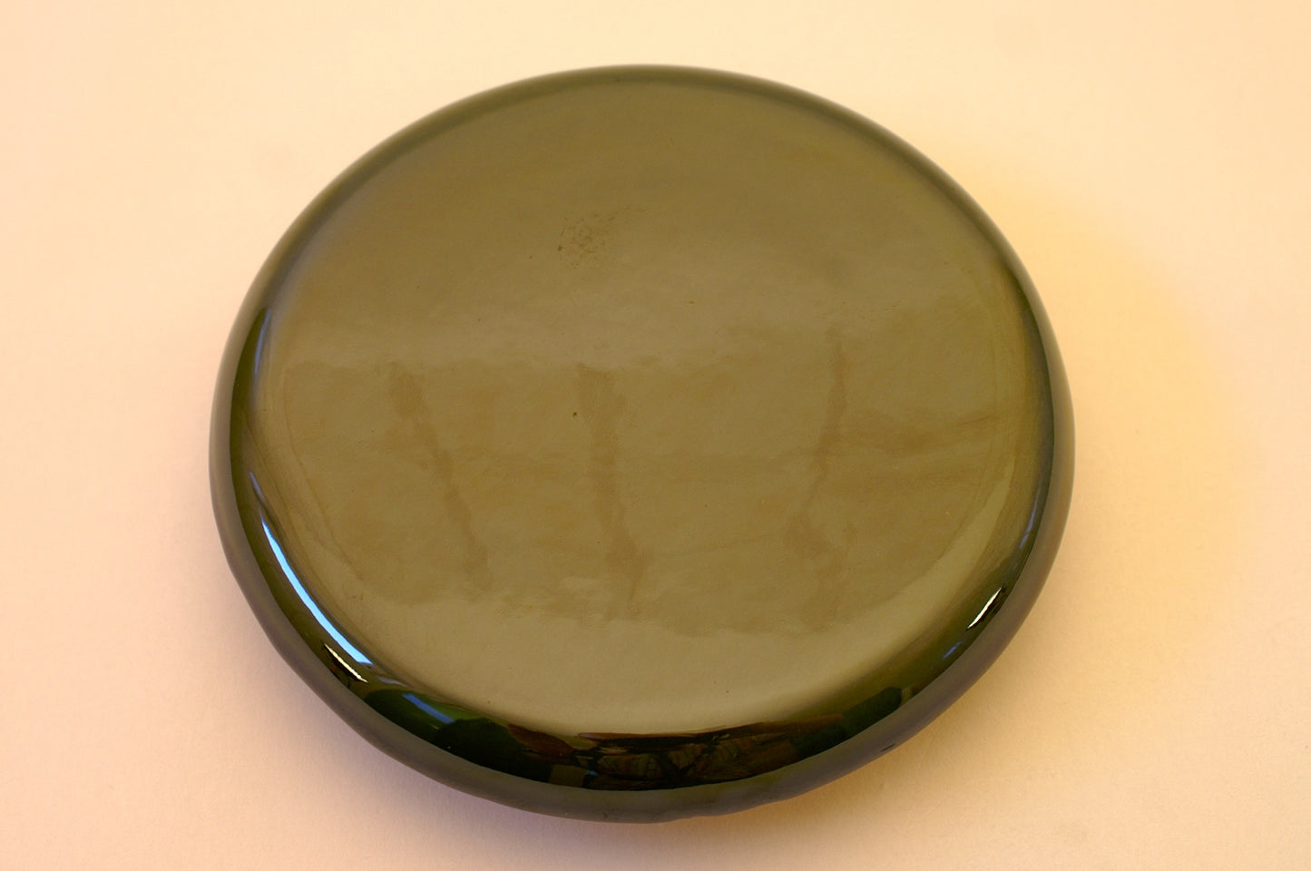 Reinigungskachel Flaschengrün Putzdeckel für Kachelofen rund 15 cm