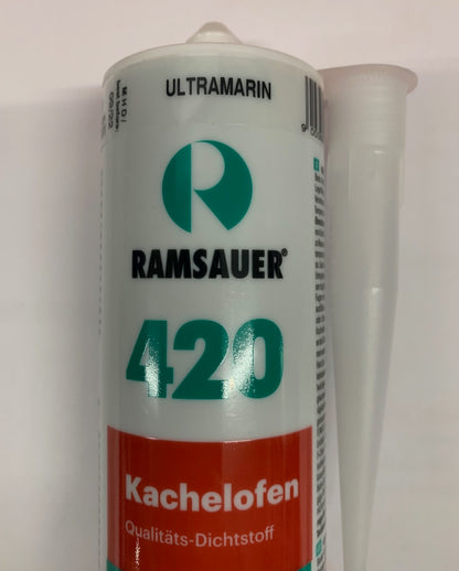 Elastische Fugenmasse Acryl in ULTRAMARIN BLAU für Kamin und Kachelofen in Kartusche