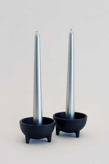 Kerzenständer Gusseisen rund für Teelichter + normale Kerzen