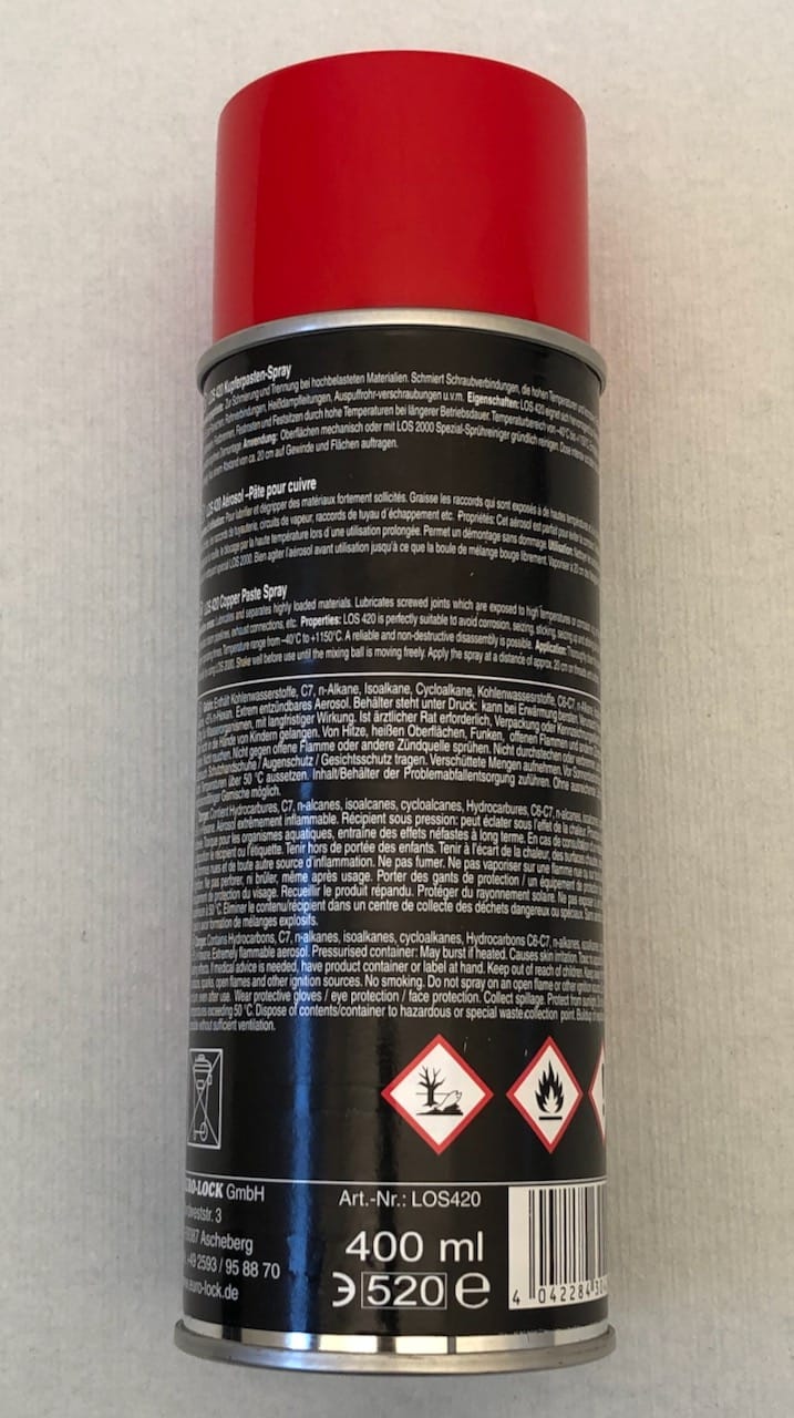 Wärmebeständige Kupferpaste Spray 400ml -40°C bis 1150°C