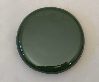Reinigungskachel lindgrün Putzdeckel für Kachelofen rund 15 cm