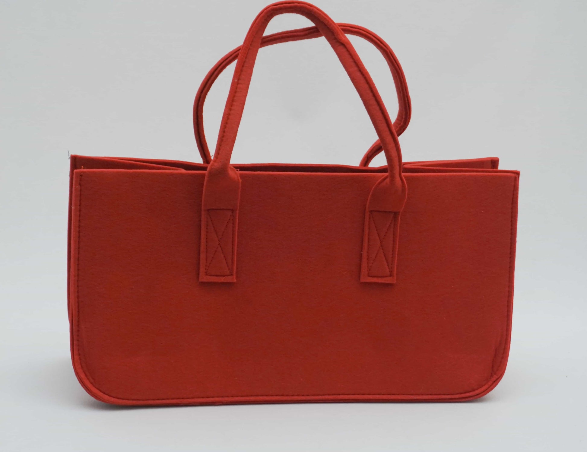 Tasche für Kaminholz aus rotem Filz 50x25x25cm